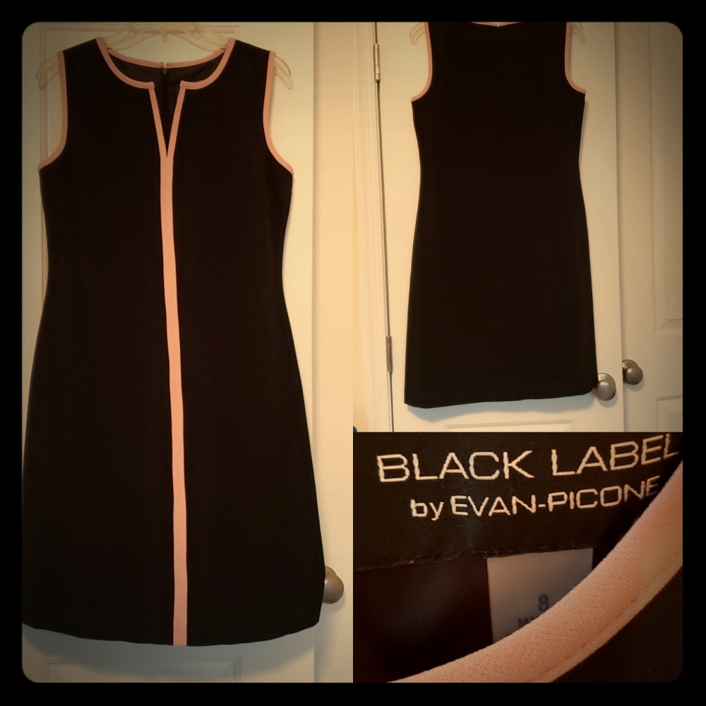 Black Label Black Dress with Pink Trim